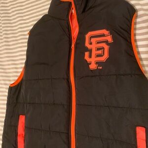 SF Black and Orange Puffer Vest